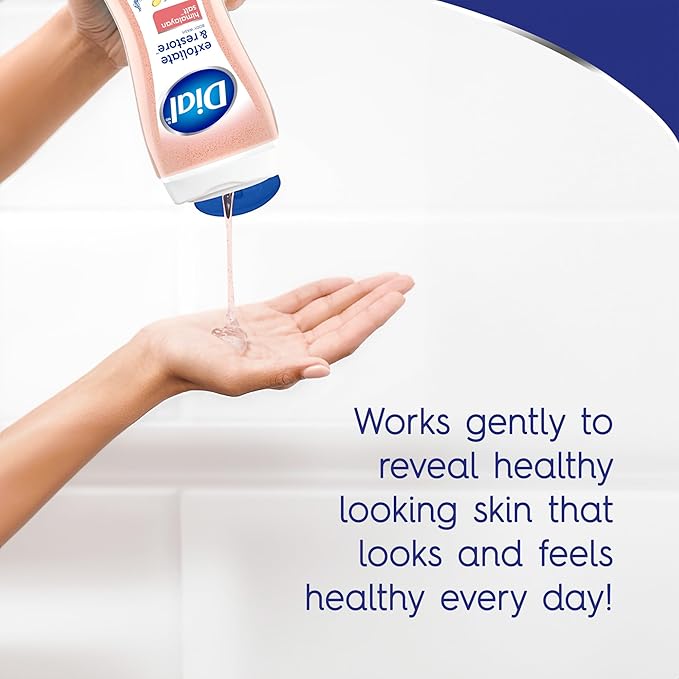 Dial Body Wash, Exfoliate & Restore Himalayan Salt, 16 Fl Oz (Pack of 4), Hydraclean Complex & Vitamin E, Gentle, Leaves Skin Feeling Nourished, Dermatologist-Tested, No Parabens & Sulfates