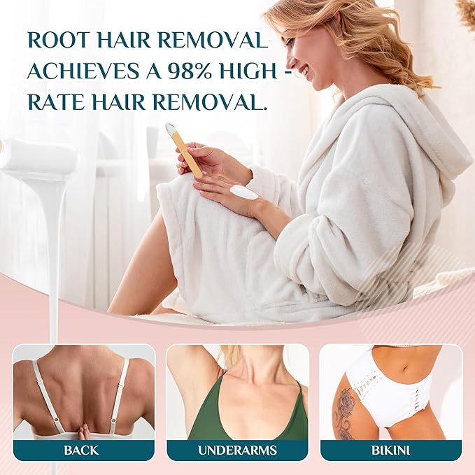 Wax Beads, 1LB Hard Wax Beans for Hair Removal Sensitive Skin, Hard Wax Perfect for Full Body, Brazilian Hard Wax Beads for Bikini waxing