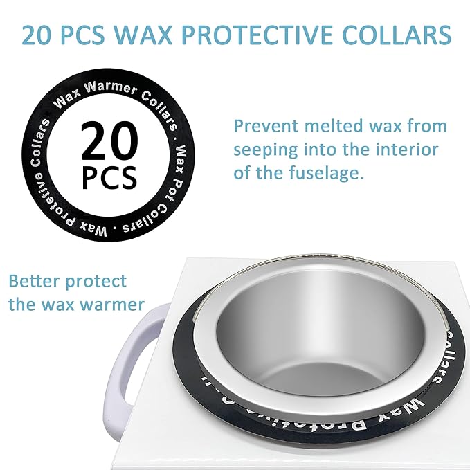 Professional Waxing Kit Wax Warmer Double Pot Wax Heater Machine for Hair Removal, Large Waxing Pot for Spa Salon Beauty Esthetician Home, with Adjustable Temperature Set, 50 Stick & 20 Collar(White)