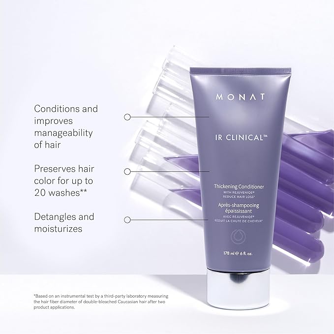 MONAT IR Clinical System – Complete Hair Care Restoration Kit with Thickening Shampoo, Conditioner & Thinning Defense Serum – Strengthens, Protects, & Revives Hair for Thicker, Fuller-Looking Results