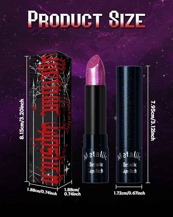 Glitter Metallic Shimmer Lipstick, Hot Pink Lipstick Long Lasting, Diamond High Pigmented Shiny Metallic Lip Stick, Non-sticky Sparkly Lipsticks for Women Christmas Makeup-06 Hot Pink