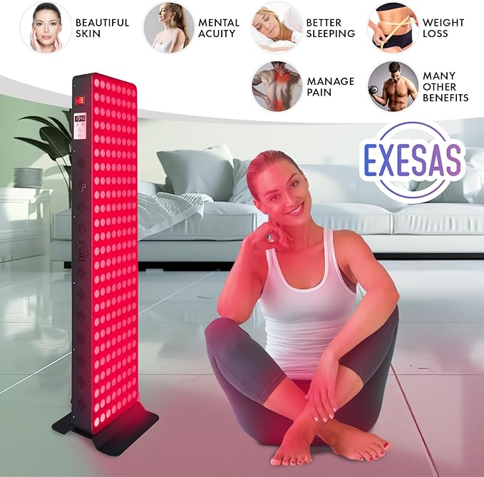Red Light Therapy Device for Full Body & Face, 660nm & 850nm, Near Infrared Dual-Chip Clinical Grade LED Panel for Beautiful Skin, Weight & Pain Management and Overall Wellness (1000-Watts 200-LED)