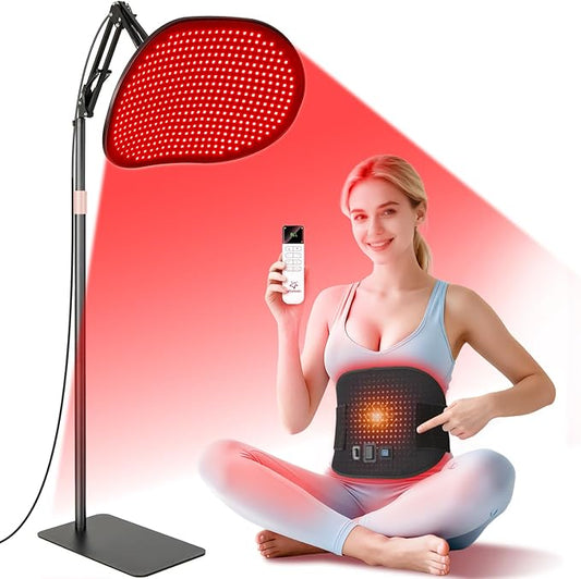 Red Light Therapy for Face Body, 50W 2-in-1 Infrared LED Light Therapy with 660nm & 850nm Near Redlight Device Large Panel, Wireless Remote, Stand Timer Ideal Gift for Women Men