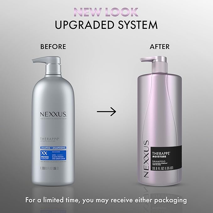 Nexxus Therappe Moisturizing Shampoo Ultimate Moisture for Dry Hair Silicone-Free, Moisturizing ProteinFusion with Elastin Protein and Green Caviar 33.8 oz