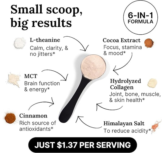 For Wellness The Good Stuff Focus – Mocha Coffee Booster | Nootropic Collagen Creamer with MCTs for Focus, Energy & Wellness | Non-Dairy, Keto-Friendly, 14 Servings