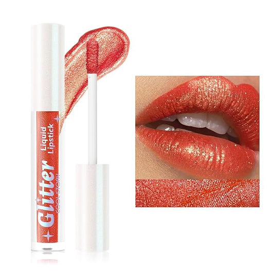 COOL STORY Lip Stain Tint Glitter Liquid Lipstick Long-Lasting Waterproof Non-Staining Lip Gloss (06)