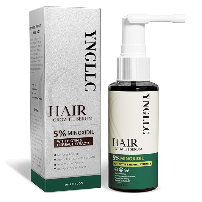 5% Minoxidil Hair Growth for Men and Women, Extra Strength Minoxidil Hair Loss Treatment Serum with Biotin & Herbal Extracts for Faster Thicker Stronger Hair Growth 60mL