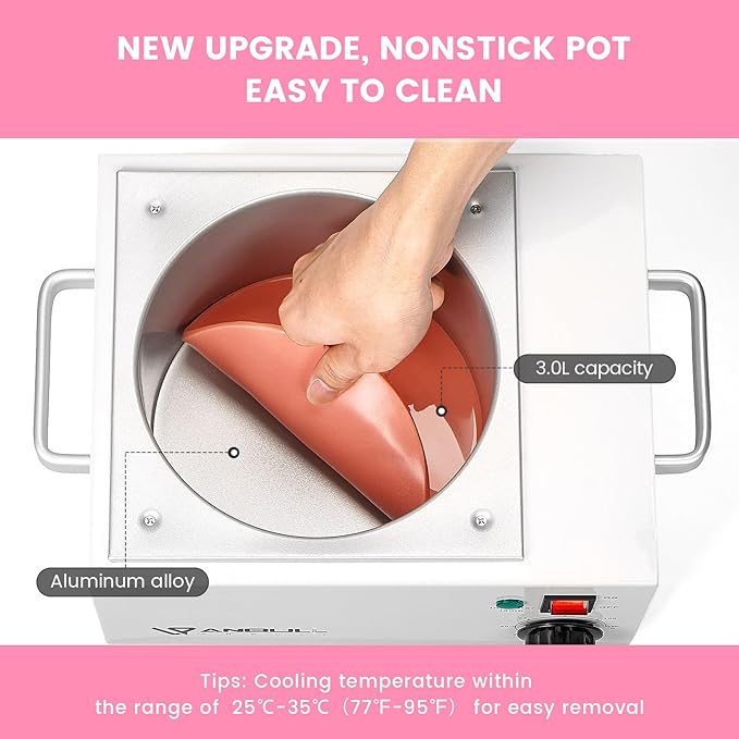 Upgrade BUT2.5L-I Non-stick Large Wax Pot, Anbull Single Professional Wax Heater for Hair Removal - Easy to Clean Waxing Machine