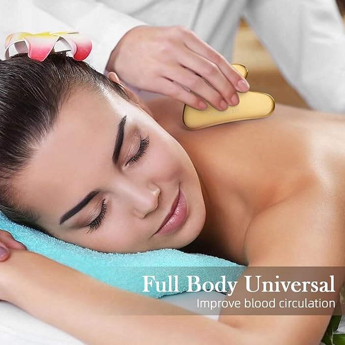 BESKAR Gua Sha Facial Tools, Stainless Steel Guasha Massage Sticks for Jawline Sculpting, Tighten Face Skin and Reduce Wrinkles, Face Eyes Body Neck Massage Tool, Skin Care Gift