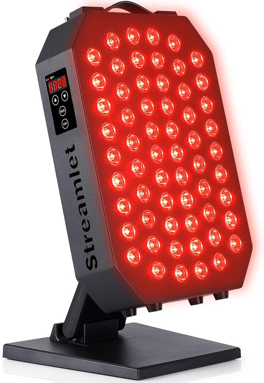 Red Light Therapy Panel for Face, Body, 660nm 850nm Near Infrared Light with Timer, Hanging Kit, 60 Dual Chip Clinical Grade LEDs for Skin Health, Recovery, Pain, Improve Sleep, Energy