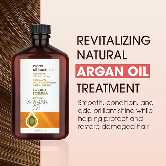 One 'N Only Argan Oil Hair Treatment - Lightweight & Hydrating Hair Oil for Natural, Wigs & Extensions - Shine Enhancing, Heat Protectant & Frizz Control (8 oz)