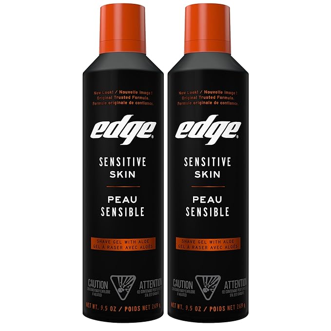 Edge Shaving Gel for Men, 9.5oz, 2 Pack Mens Shave Gel with Aloe, Mens Shaving Cream Sensitive Skin Shave Gel - Moisturizes, Protects, and Soothes
