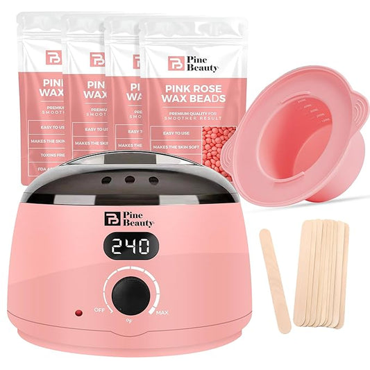 Hair Removal Warmer with Digital Temperature Control – Hard Bead Melting Machine for Women, Professional Home Kit with Pot, Fast Heating System Upgraded