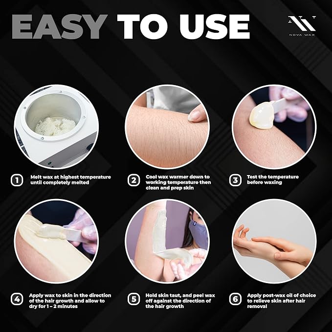 NOVA Wax 1000g (2.2lb) Hard Waxing Beads for Painless Hair Removal, Perfect for Brazilian, Bikini, Face, Legs, Underarm, Back, and Chest - Ideal for Sensitive Skin – Original Floral Scented Formula