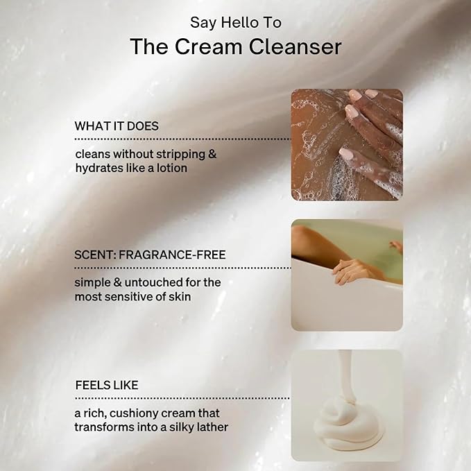 Loved01 Cream Cleanser for Face and Body, John Legend Skincare, Gentle Daily Wash for All Skin Types, Dermatologist-Tested Hydrating Formula with Rosehip Oil and Green Tea, Fragrance-Free, 6 oz