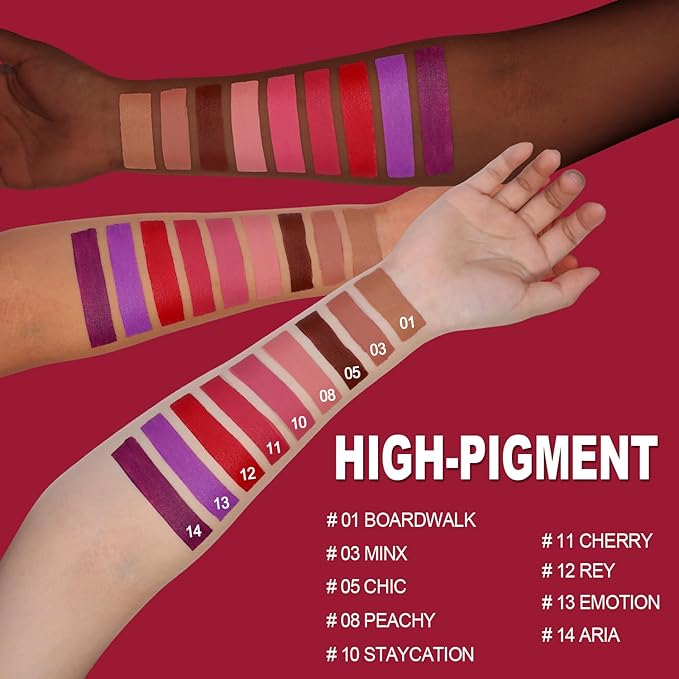 O'CHAIN Brown Matte Lipstick, Long Lasting Full Coverage Non-Transfer Lipstick for Women Infused with Jojoba Oil and Vitamin E, Cruelty-Free & Vegan (01 BOARDWALK) 0.12 Oz