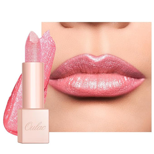 Oulac Infinity Moisture Shine Lipstick - High Shine Shimmery Finish, Super Creamy Texture, Medium to High Coverage - Gluten Free, D08 Pop Stars