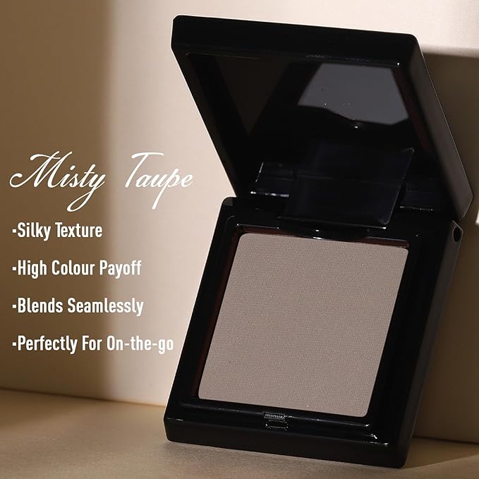 UCANBE Misty Taupe Single Eyeshadow Palette, Neutral Mini Matte Eye Shadow Powder, Highly Pigmented Professional Long-Lasting Waterproof Makeup Pallet for Daily Makeup, Office, Smoky Looks, Contouring