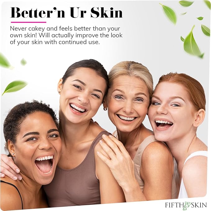 Fifth & Skin: Better’n Ur Skin Liquid Foundation (HONEY TAN) - Natural, Organic, Vegan, Cruelty-Free - Gluten-Free Beauty with Buildable Coverage and Palm-Free Luxury - 1 oz