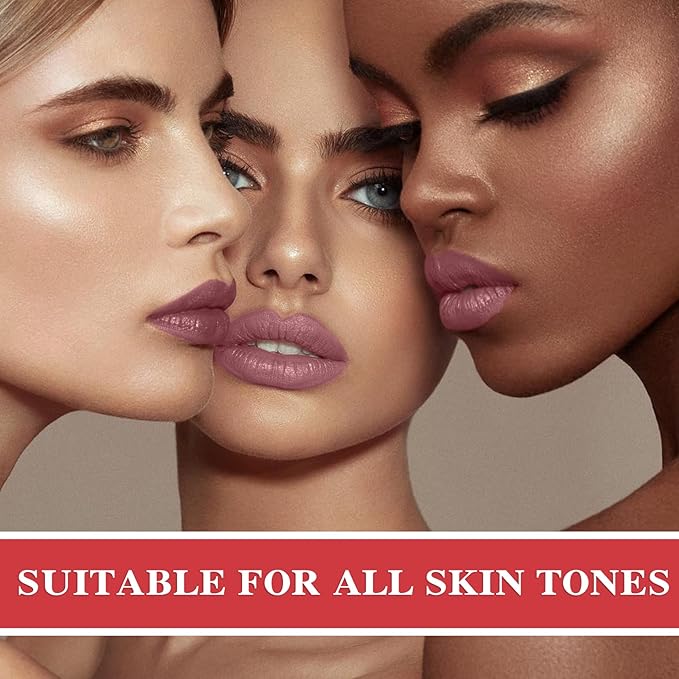 Matte Nude Lipstick,Paper Tube Lipsticks for Women,Bold & Intense Colors,Non-Stick Cup Not Fade Silky Smooth Velvet Lipgloss Set Lip Stick Matte Lipstick Lip Makeup Gifts(Pink)