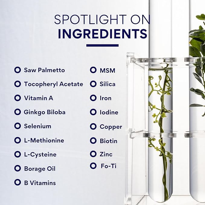 Research Verified Hair Growth Support - with Biotin, DHT Blockers & Vitamins - Hair Growth and Hair Loss Prevention - 180 Capsules - 3 Month Supply