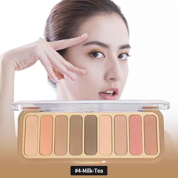 9 Colors Mini Matte Naked Eyeshadow Palette High Pigmented Peach Eye Shadow Powder Ultra-Blendable Waterproof Long Lasting Neutral Nude Makeup Pallet Suitable for Older Women
