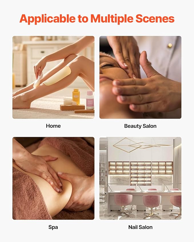 VEVOR Single Wax Warmer, 3000ML 300W Professional Wax Warmer for Hair Removal, 32 ℉ to 248 ℉ Adjustable Electric Waxing Heater Pot with 100PCS Sticks & 50PCS Papers for Home Use, Beauty Salon, Spa