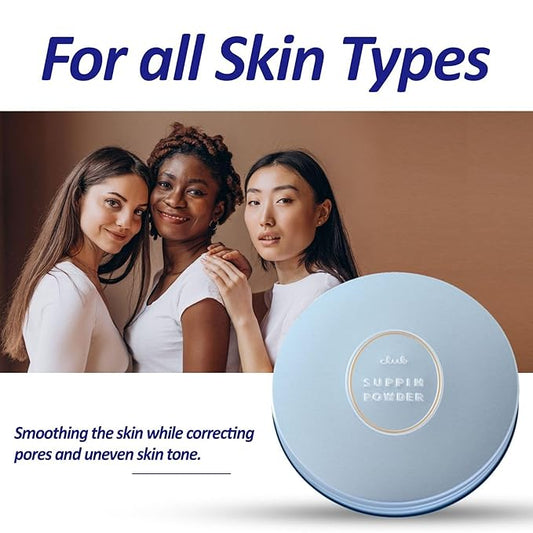 Suppin Setting Powder & Hydrating BB Cream for Women, Translucent Pressed Powder & Organic BB Cream Foundation with Shea Butter, Planted Protein & Collagen by Japanese Skincare, Innocent Floral