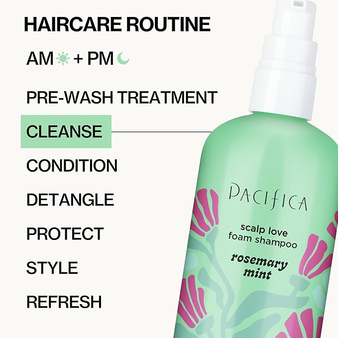 Pacifica Rosemary Mint Scalp Detox Shampoo – Clarifying Shampoo for Dry Flaky Scalp, Removes Buildup & Excess Oil, Invigorating Rosemary + Mint Clean Beauty Vegan Dermatologist Tested