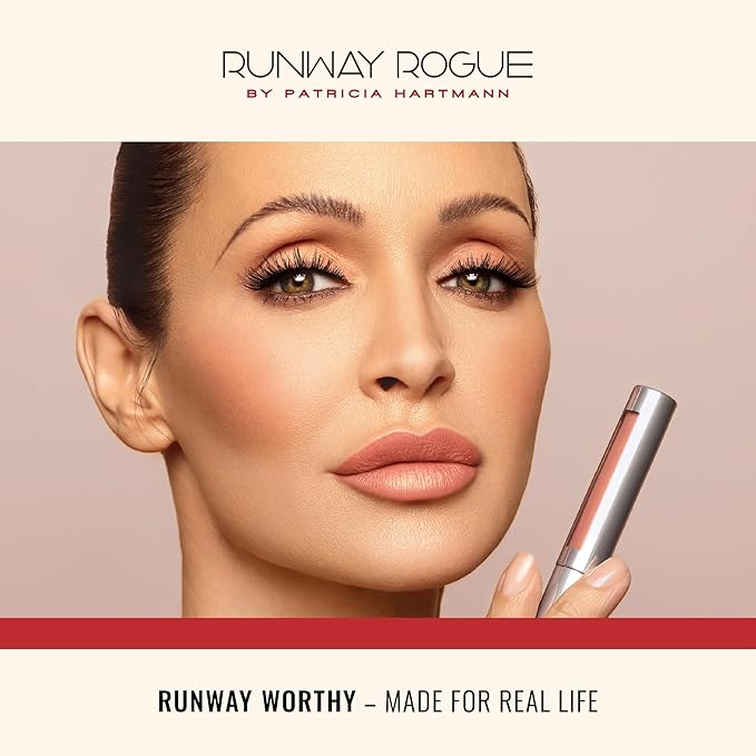 Runway Rogue Silk Glam Liquid Lipstick, Long Wear Frosted Pale-Pink Lipstick, ‘Trophy Wife’