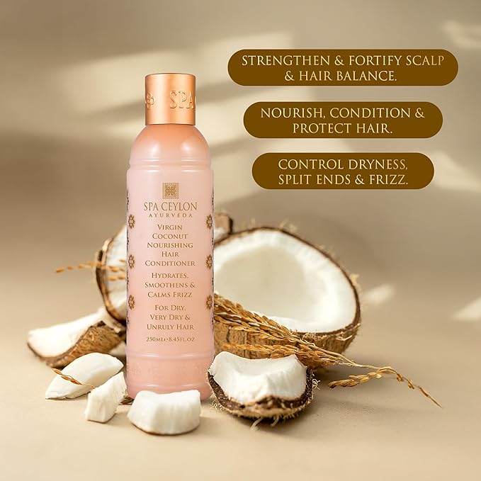 SPA CEYLON Virgin Coconut Nourishing Hair Conditioner | Hydrating & Restoring Conditioner Moisturizes | Moisturizing Conditioner Ultimate Moisture for Dry Hair Moisturizing