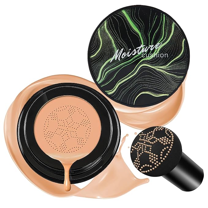 CAHIUYOA Mushroom Head Air Cushion CC Cream BB Cream Mushroom Head Foundation Full Coverage Foundation Makeup Long Lasting Moisturize Matte Concealer - 03 Medium