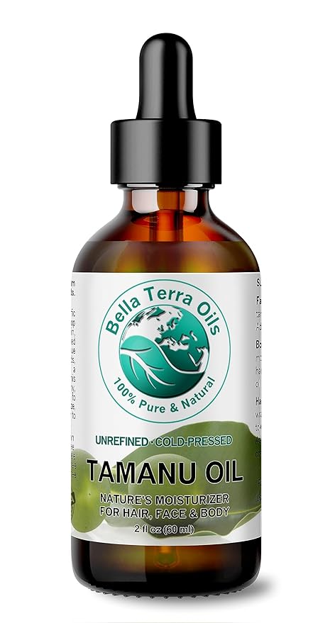 Bella Terra Oils - Organic Tamanu Oil 2 oz - Cold-Pressed Purity, Loaded with Linoleic & Oleic Acids, Antioxidant Rich, Ideal for Enhancing Skin's Natural Luster