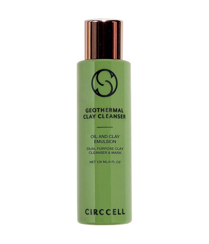 CIRCCELL Geothermal Clay Cleanser – Hydrating Facial Cleanser - Arctic Clay and Essential Oils Deep Clean & Detox Skin – Hydrating Clay Face Wash or Mask for All Skin Types