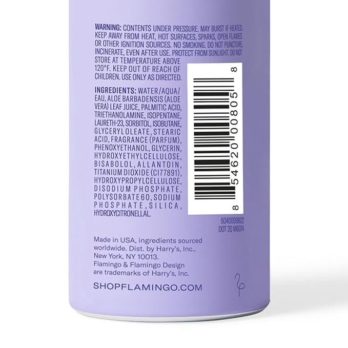 Flamingo Shaving Gel for Women, Foaming Gel with Aloe Vera, 6.7oz, 3ct