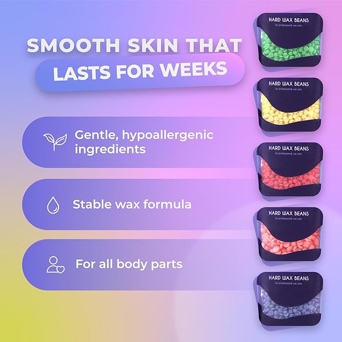 Bella Verde Waxing Kit for Women & Men -Digital Wax Warmer with Hard Beads, Pre & Post Spray, Hot Wax Pot Machine for Face, Eyebrows, Body, Legs, Bikini - At-Home Hair Removal for Sensitive Skin