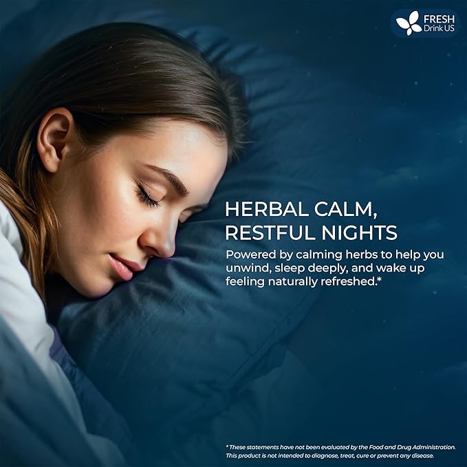 FreshDrinkUS, Premium 135 Tea Bags Better Sleep Herbal Tea | Caffeine-Free Loose Leaf Blend with Spearmint Leaves, Lemongrass Leaves, and Hawthorn Berry – Naturally Refreshing and Aromatic.