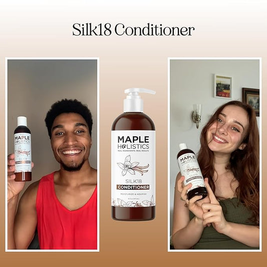 Silk Protein Conditioner for Damaged Hair - Ultra Moisturizing Conditioner for Dry Hair with Deeply Nourishing Shea Butter Argan Oil Green Tea & Aloe - Helps Define Curls & Control Frizz (16 Fl Oz)