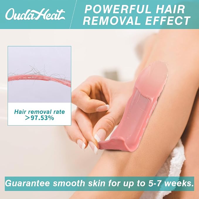 Wax Beads, 2.4lb Wax Beans for Hair Removal Sensitive Skin, Brazilian Coarse Waxing for Face, Bikini, Eyebrow, Back, Chest, Legs, Armpit, Waxing Beads for Women Men, 5 Silicone Stick, Rose