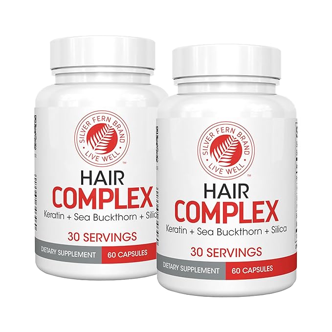 Silver Fern Hair Complex Hair Supplement for Promoting Healthy Hair - Each Bottle Contains 30 Days of Powder Supply - 2 Bottles