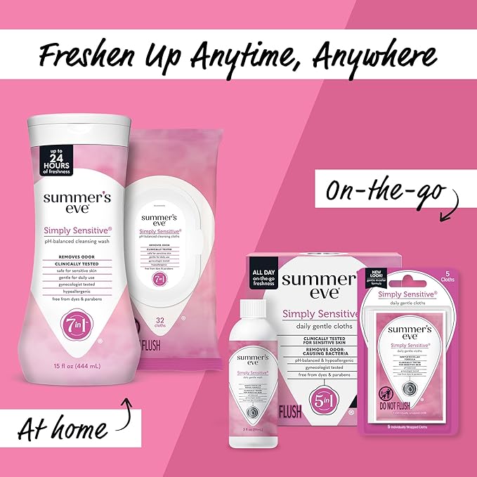 Summer's Eve Cleansing Wash | 15 Ounce | (Pack of 3) and Summer's Eve Freshening Spray | Ultra | 2 oz Size | Pack of 3 | pH Balanced, Dermatologist & Gynecologist Tested