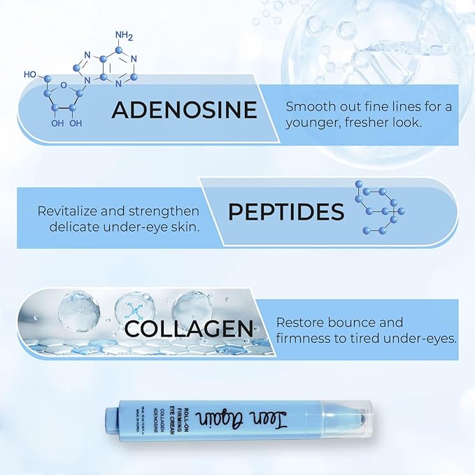 Look At Me Teen Again Roll-On Firming Eye Cream, Anti-Aging Line Smoothing Skin Care Treatment, Wrinkle Care, Cruelty Free, for Women and Men 0.54 fl. oz, 16ml