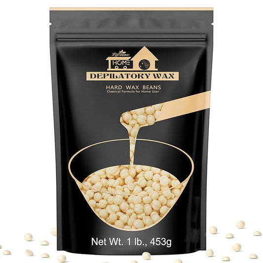 1lb Hard Wax Beans, Lifestance Wax Beads Hair Removal Hard Wax Kit for Thin & Fine Hair, Sensitive Skin, Waxing Beads for Face, Chin, Eyebrow, Bikini
