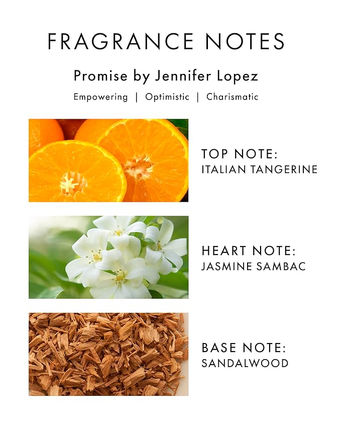Jennifer Lopez Promise Perfume, Eau De Parfum Spray 1.7 Fl Oz (50 ml) Floral Woody Womens Perfume, Notes of Citrus, Amber, Dewy Honeysuckle