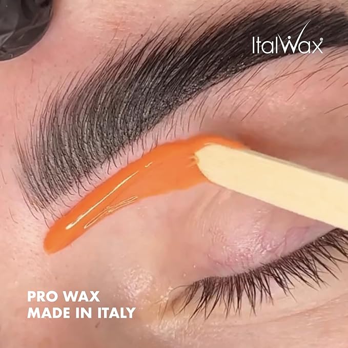 Italwax Top Line Coral Hard Wax 1lb (450g) – Creamy Intense Orange Texture with Strong Grip, Ideal for Bikini & Coarse Hair, Smooth Application for Sensitive Skin – Made in Italy