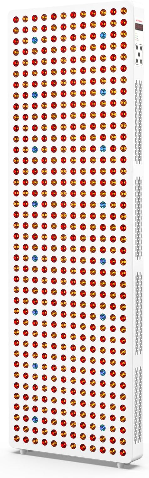 Red Light Therapy Full Body Panel, 480/630/660/810/830/850/1060nm Blue Red Near Infrared Light Device with 480 Dual Chip Clinical Grade LEDs, Remote Control, Timer for Face, Body, BO-2400