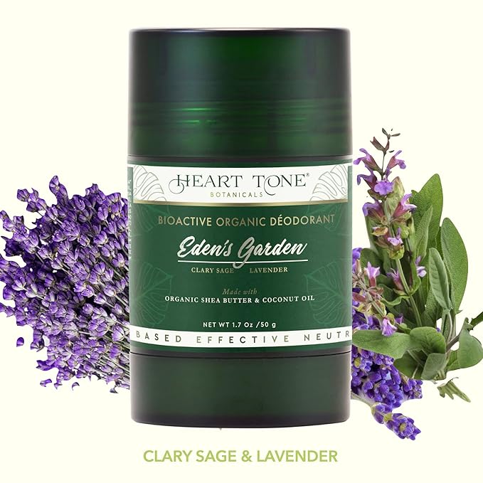 Natural Deodorant | Bioactive | Aluminum & Baking Soda Free | 24HR Protection | Men & Women | Eden's Garden Scent - Clary Sage & Lavender