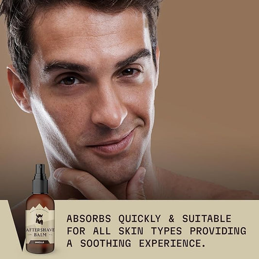 Striking Viking After Shave Balm - 4 fl oz, Pack of 1, Vanilla - Soothing Post-Shave Vanilla Relief - Hydrating & Revitalizing Moisture Boost - Irritation-Free Comfort & Aftershave for Men