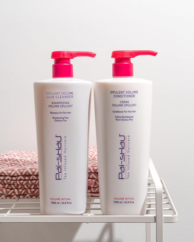 Pai-Shau Opulent Volume Cleanser and Conditioner Duo Set - Volumizing Cleanser and Conditioner for Thin Hair - Provides Improved Volume and Hydration - Shampoo for Women - 33.8 Fl Oz each