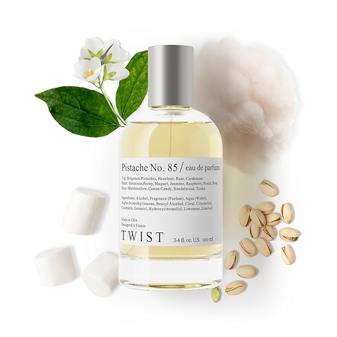 Twist Pistache No. 85 - Inspired by Kay. Yum Pistachio Gelato, Long Lasting Perfume For Women, Paraben Free, Vegan, Clean Ingredients, Fragrance - Spray 100 ml | 3.4 fl. oz.